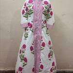 Hand Block Printed Cotton Dress, Lining Floral printed Dress, Handmade Dress, Wedding Long Dress For Women