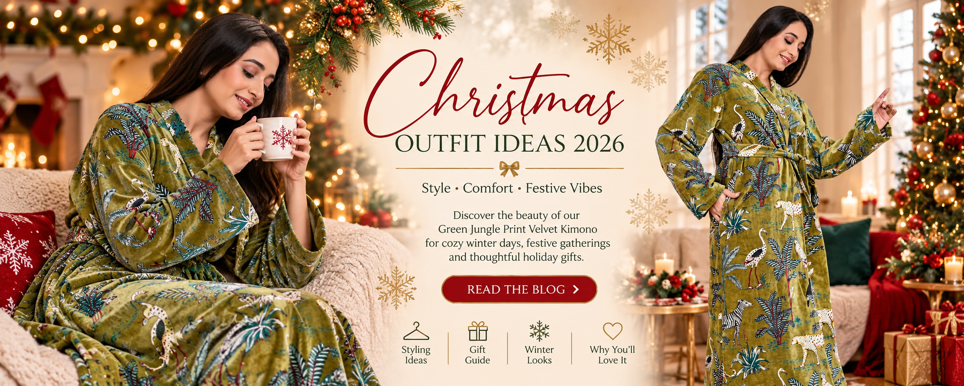 Festive Green Kimono Christmas Collection