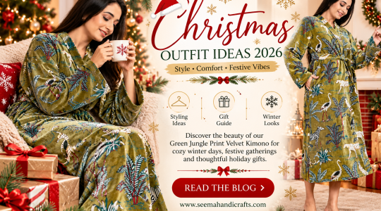 Christmas Outfit Ideas 2026: Green Velvet Kimono Styling & Holiday Gift Guide