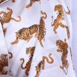Tiger Print Cotton Pajama Set: Indian Bohemian Sleepwear